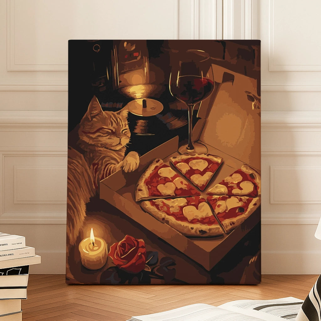 Purr & Pizza - Paint by Numbers Kit – ArtSpark
