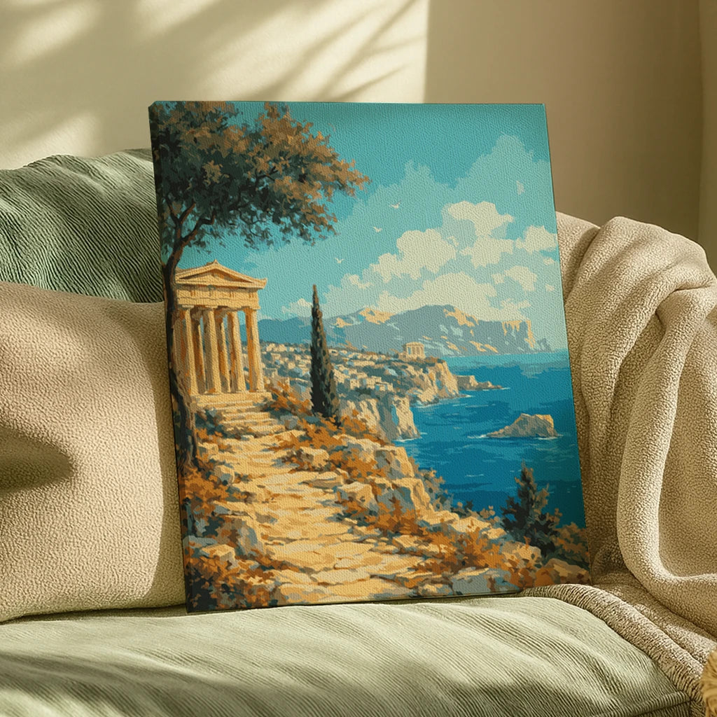 Coastal Temple Paint by Numbers Kit – ArtSpark