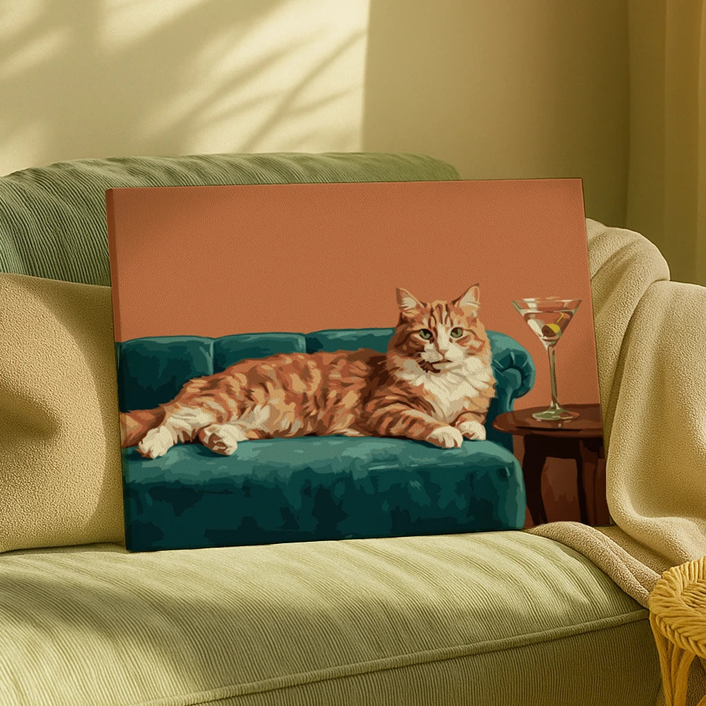Purrtini Paint by Numbers Kit – Cat Drinking Purrtini – ArtSpark