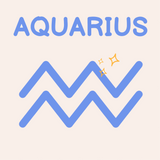 Minimalist painting of the Aquarius zodiac symbol with sparkles