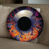 Abstract painting of a human eye with fiery artistic details