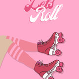 Retro pink roller skates with