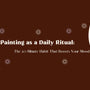 brown background with white bubbles annd beige flowers and orange flowers with text in the middle 