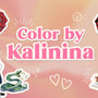 pink and orange soft color background with text color by Kalinina with a girl painting and interesting designs