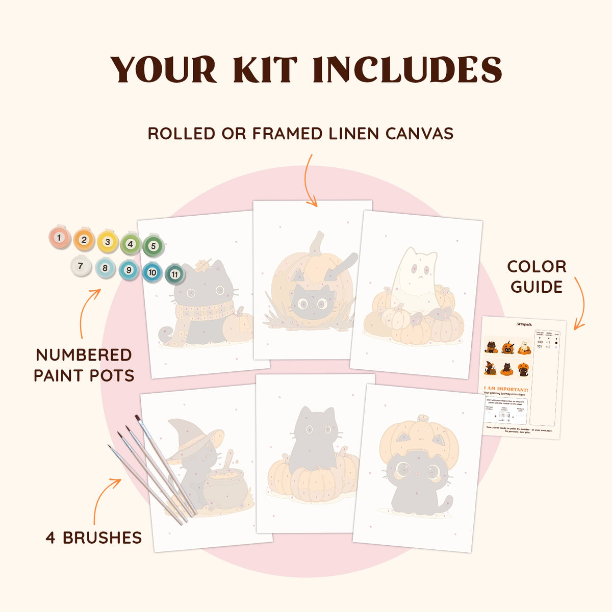 Pumpkin Cats (Set of 6)