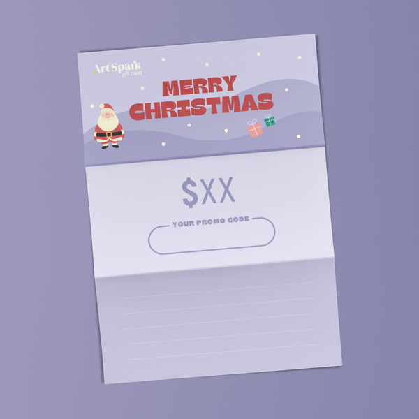 ArtSpark gift card, Santa's Snowy Surprise design
