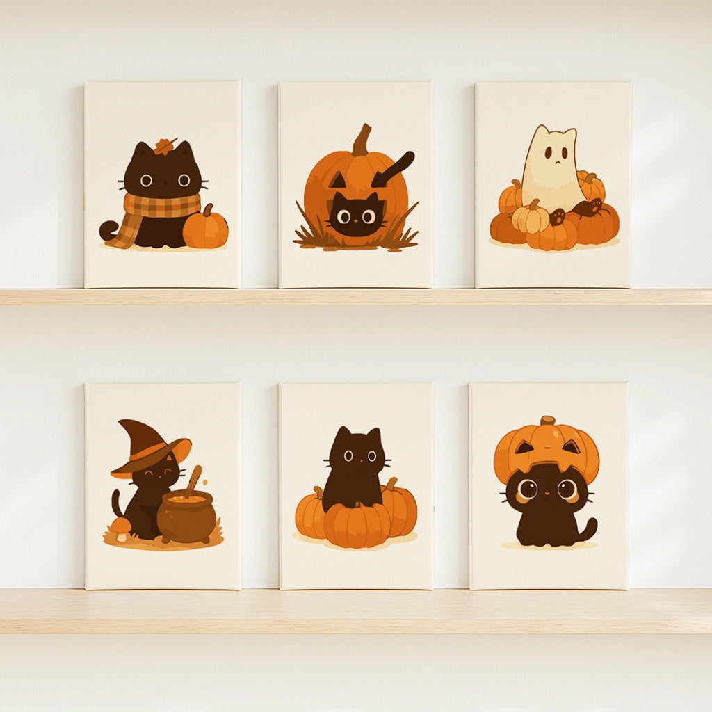 Pumpkin Cats (Set of 6)