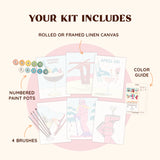 Artspark Après Fun paint by numbers kit including brushes, numbered paints, and color guide — retro après-ski and cocktail-themed artwork for winter decor lovers.