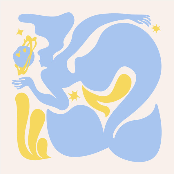 Abstract Aquarius zodiac-themed painting of a mystical water-bearer figure