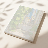 Alleyway Explorer pre-numbered canvas showing a cat in a bright green alleyway scene