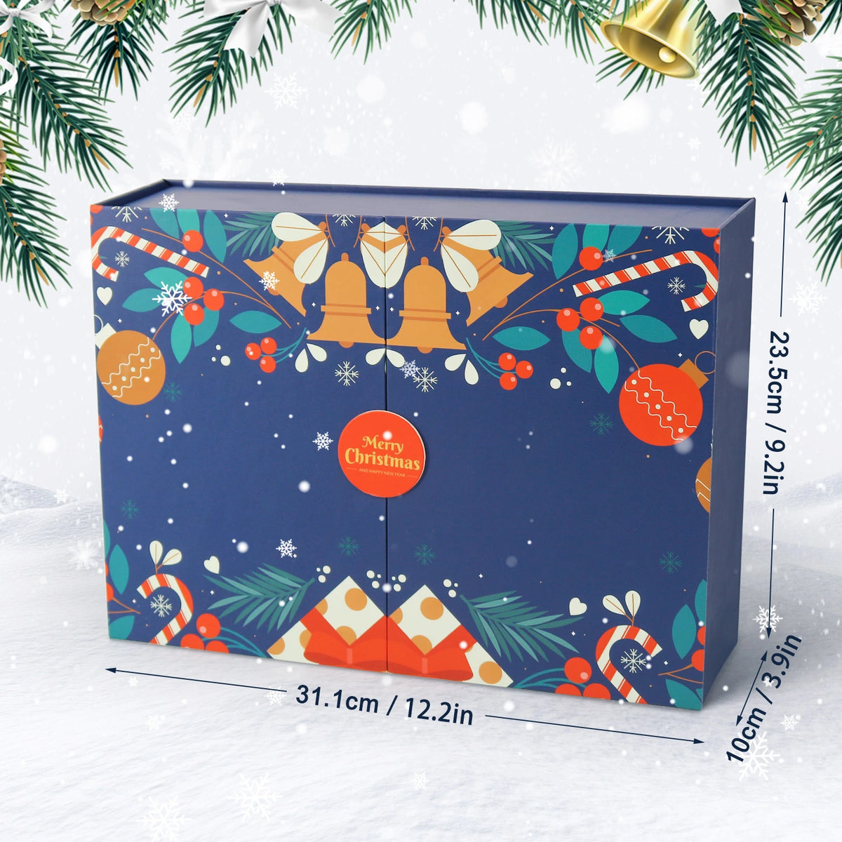 Front view of the ArtSpark Christmas Advent Calendar with festive holiday illustrations.