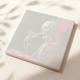Unpainted numbered canvas for Dead Chic paint by numbers kit featuring a skeleton with a cocktail