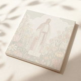 Numbered canvas preview for the Floral Peace paint by numbers showing Jesus and floral outlines