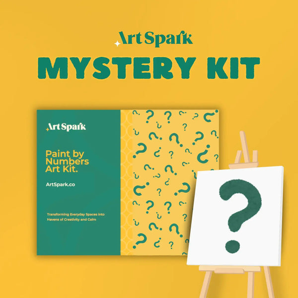 Artspark Mystery Paint by Numbers Kit, featuring a surprise design for a creative one-week painting experience.