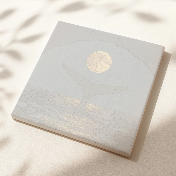 Numbered canvas preview of the Night Whale paint by numbers showing whale tail and moon outline