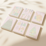 Bold Holiday paint by numbers set of 6 numbered canvases by Artspark featuring playful Christmas illustrations ready to paint.