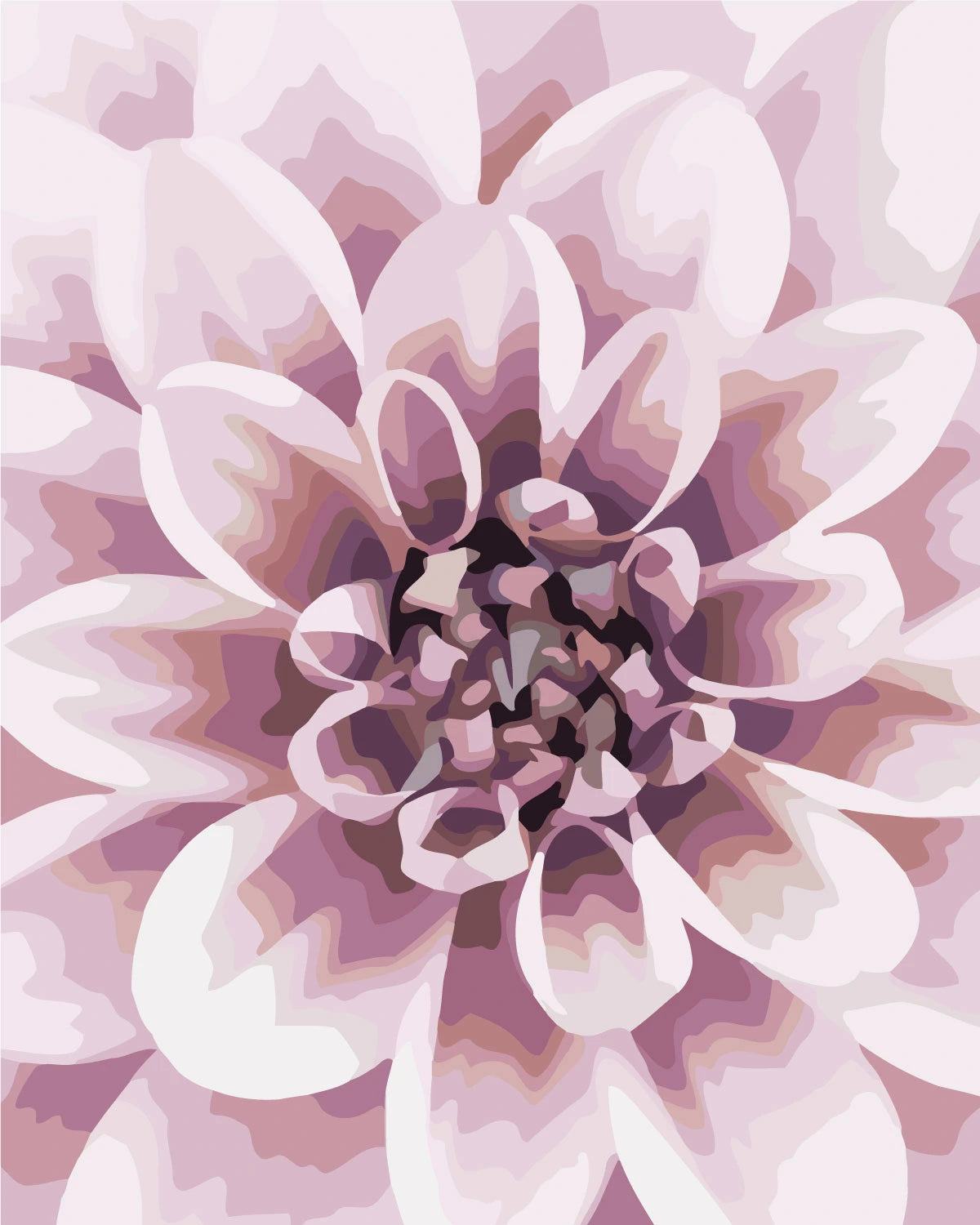 Close-up painting of a soft pink dahlia flower in bloom