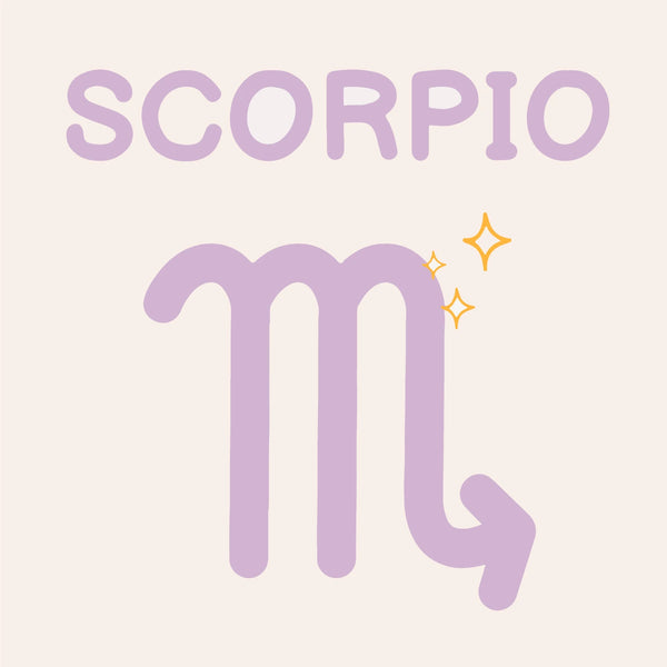 Scorpio zodiac symbol with sparkles on a neutral background painting