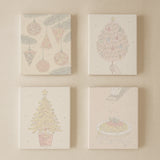 Snackmas paint by numbers set of 4 mini canvases by Artspark featuring quirky Christmas food art — pizza ornaments, pasta plate, and fry tree ready to paint for fun festive decor.