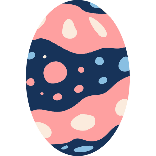 Wavy Egg paint by numbers kit with bold pink and blue abstract wave design.