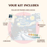 Artspark Winter Village paint by numbers kit including pre-numbered canvas, brushes, and paints — perfect for holiday art and Christmas decor.